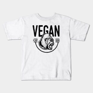 Vintage Vegan Gym Gorilla Kids T-Shirt